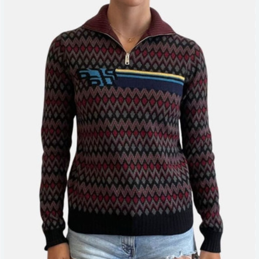 Prada Milano Chevron Half Zip Sweater Size IT40
